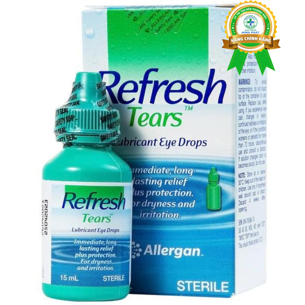 Thuốc Nhỏ Mắt Refresh Tears Allergan Giúp Giảm Khô Mắt, Mắt Đỏ Hộp 15Ml